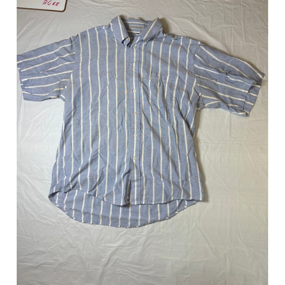 Mens Mercedes By Enro Striped Short Sleeve Button Down Dress Shirt 16 1/2